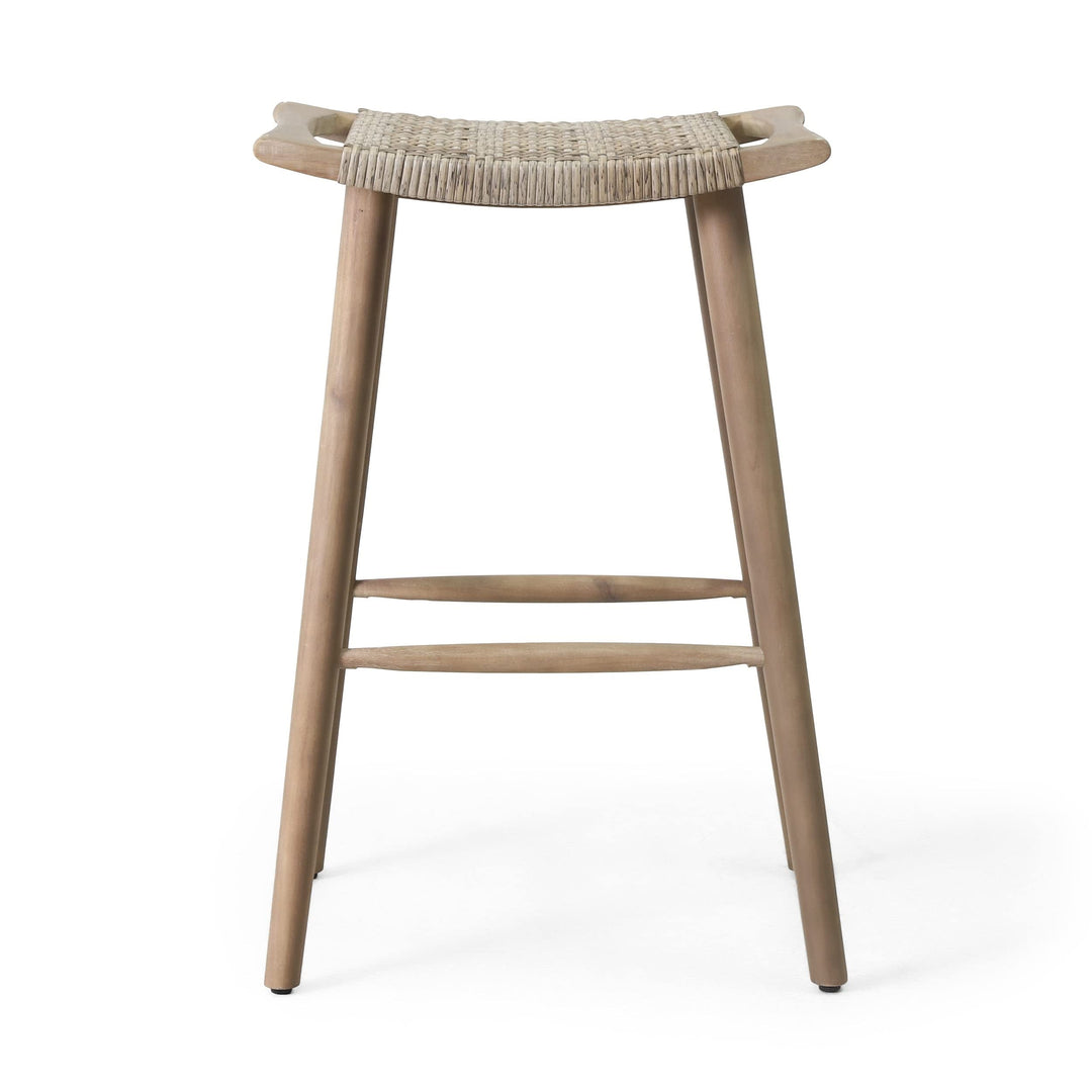 Outdoor 30" Barstools Brown Transitional Wicker Wood