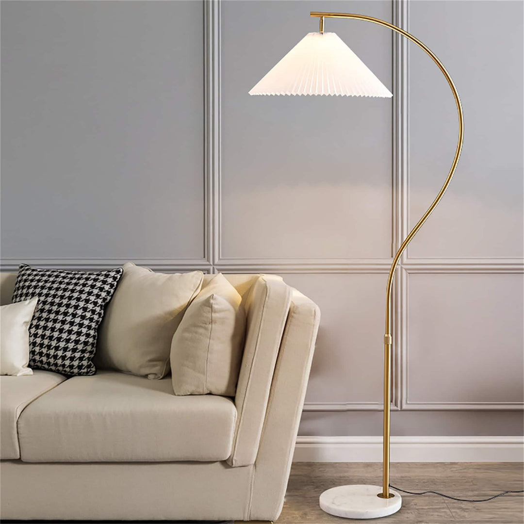 63 Inches Arched Floor Lamp for Bedrooms and Living Rooms Beige Modern - Diamond Home USA