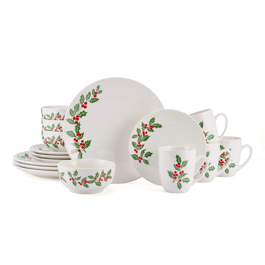 Holiday Cheer 16 Piece Dinnerware Set Service For 4 Multicolor Multi Color