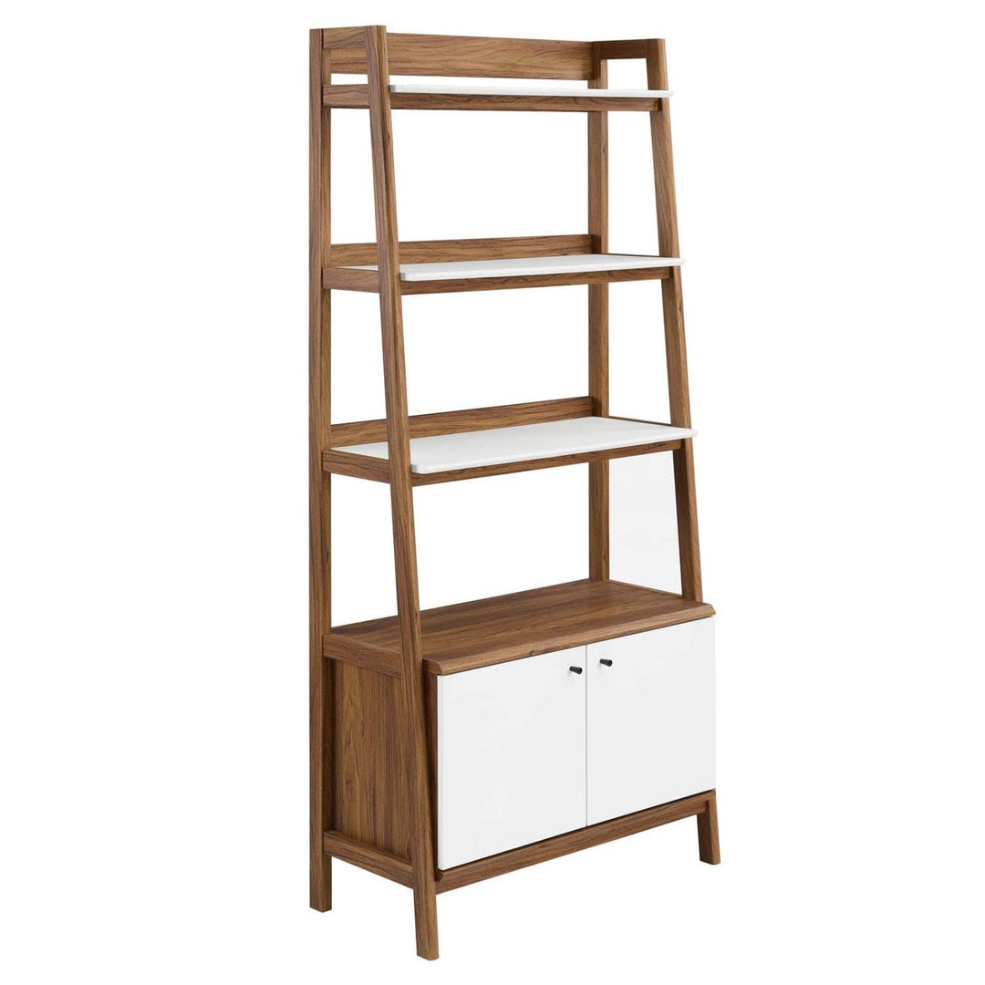 Modway Bixby Display Case 33" Bookshelf Walnut White