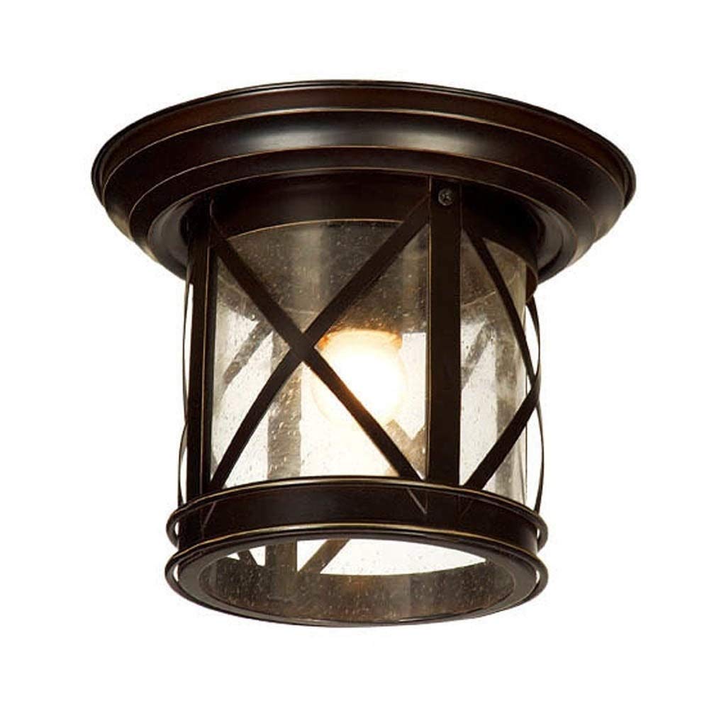 1 Light Outdoor Ceiling Mounted Light in Sandy Black Finish Modern