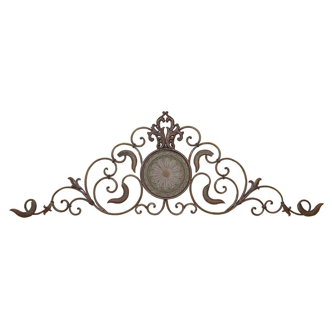 Metal Classic Horizontal Wall Decor Brown French Country Shabby Chic Natural