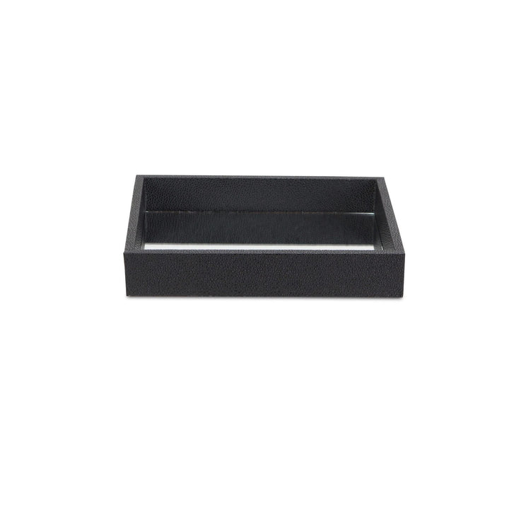 Black Mirrored Tray 18 W X 14 D 7 H Rectangle Wood