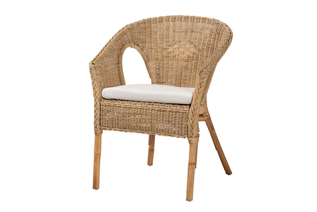 Baxton Studio Abbey Modern Bohemian Natural Brown Antique Rattan Dining Chair