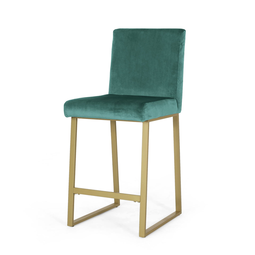 Christopher Knight Home Lexi Modern Velvet Barstools and Brass Set