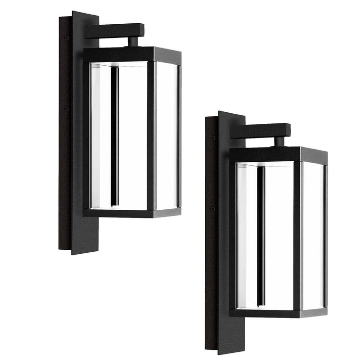 2 Pack Outdoor Wall Sconce Lantern Dusk to Dawn Sensor Exterior Light Grey