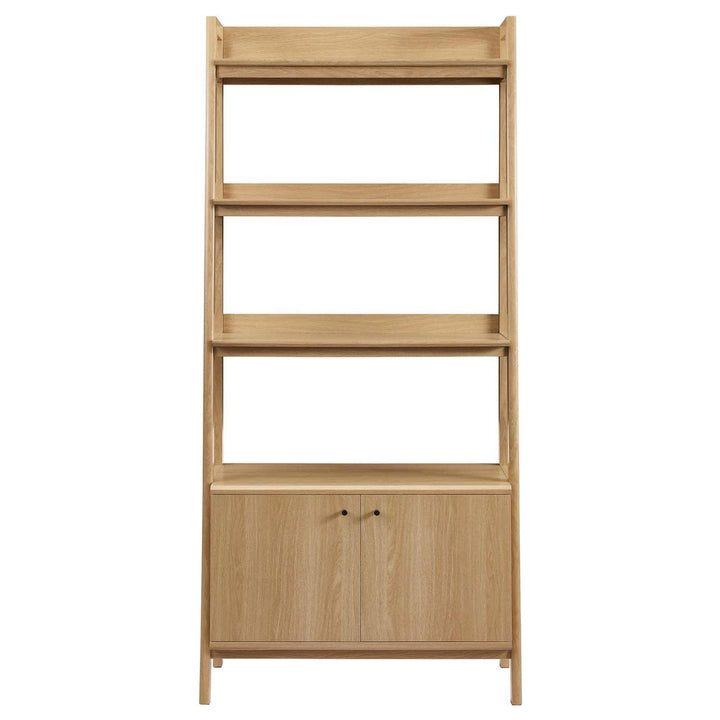 Modway 33" Bookshelf Display Case in Oak