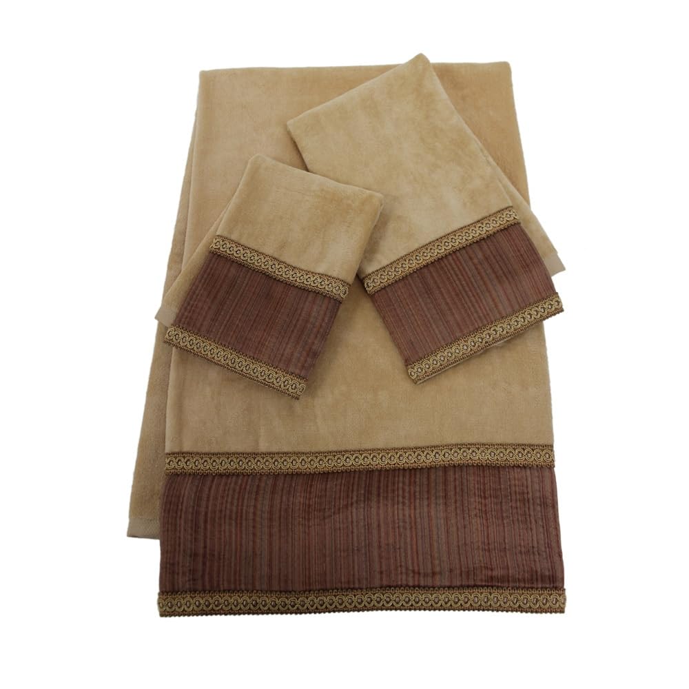 Sherry Kline Juliet Striped Embellished 3-Piece Towel Set