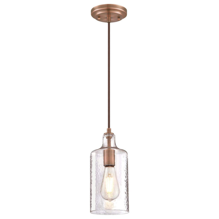 Westinghouse 6371500 Washed Copper Finish with Clear Textured Glass Carmen