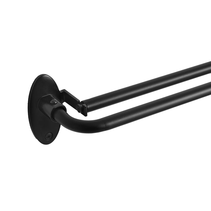 Eclipse Clinton Curtain Rods Black Out Curtain Rod 5/8 Inch Double Bar Wrap