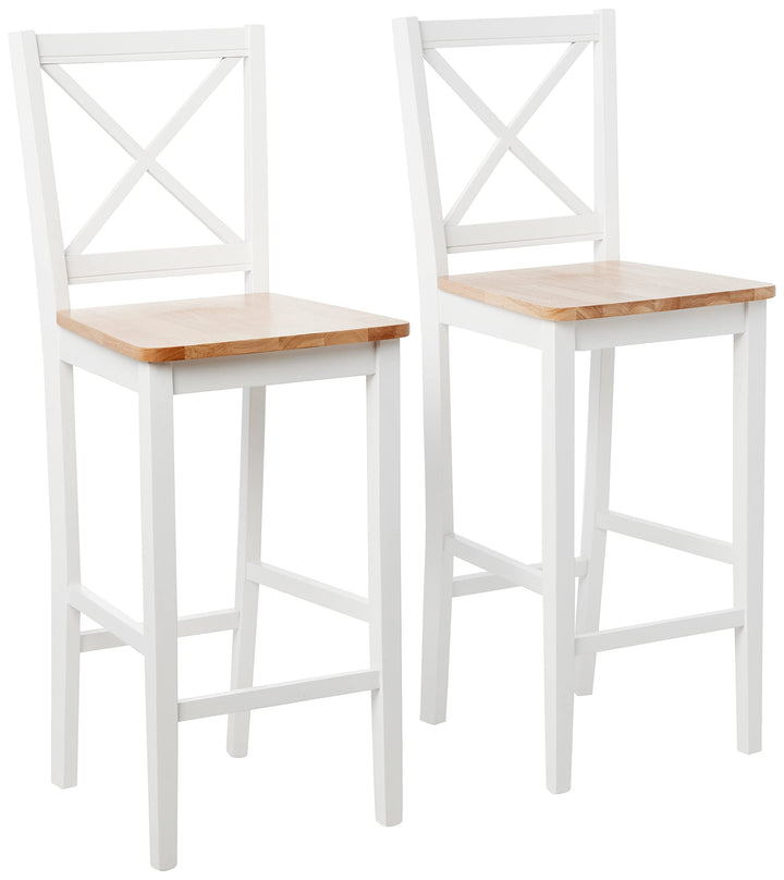 Target Marketing Systems Virginia Cross Back Dining Room Chairs Wooden Farmhouse White