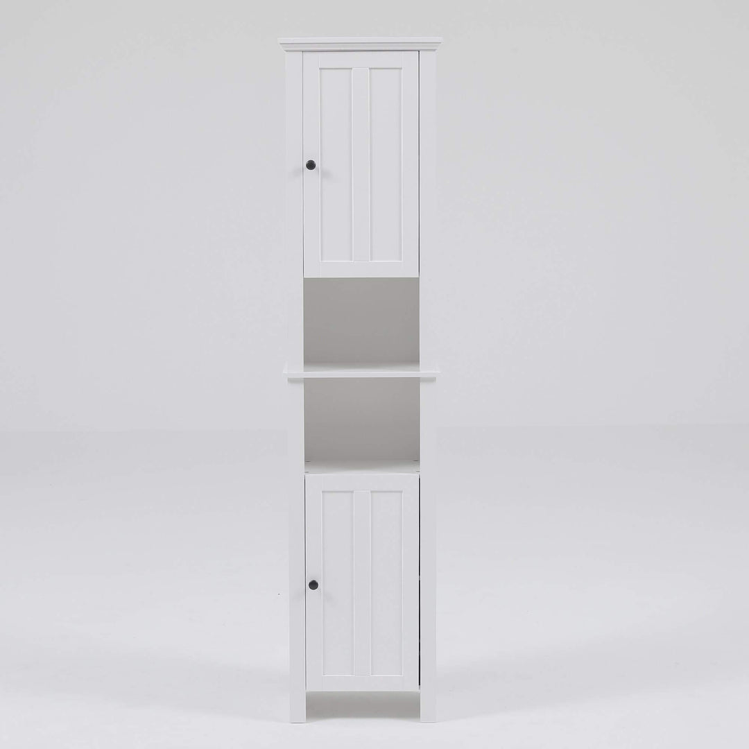 Tall Tower Bathroom 66.9in.h Cabinet in White Traditional MDF Painted Includes