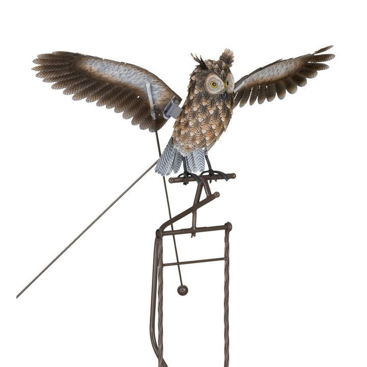 Rocker Stake Owl 34.5"x22"x48.25" Multi Color Metal