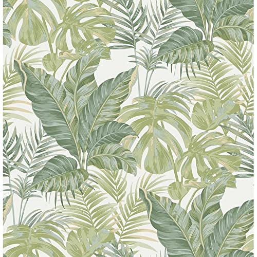 Madagascar Peel Stick Wallpaper X 20.5in Green Nature Vinyl Removable