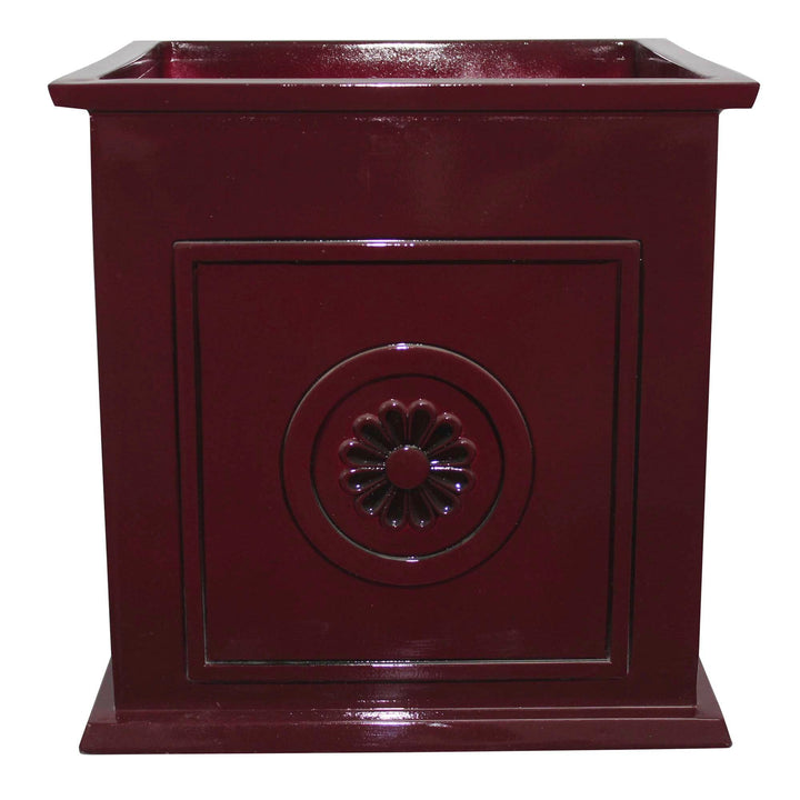 Southern Patio 16" Colony Square Planter Oxblood Red