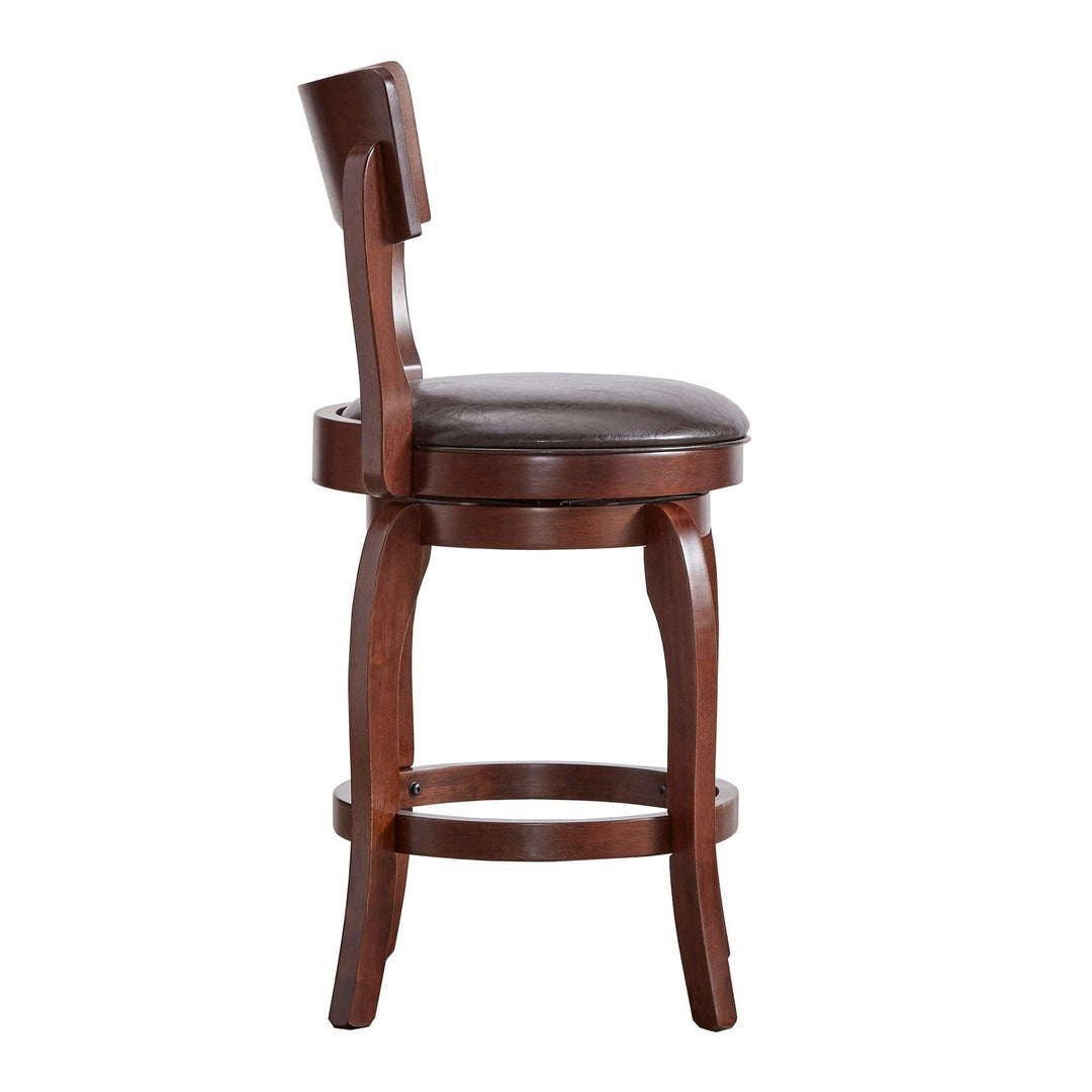 Inspire Q Lyla 24-inch Brown Counter Ight Swivel Stool by Classic Brown Faux