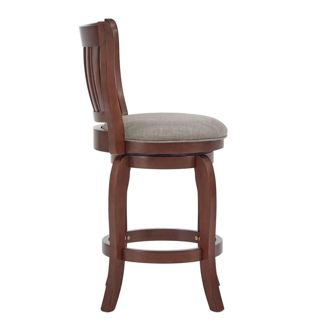 Inspire Q Ali Modern Linen High Back Swivel Stool by Classic Grey