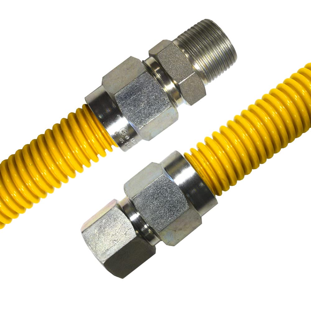 Jones Stephens 1" OD (3/4" ID) X 36" Gas Connector Yellow Coated Corrugated