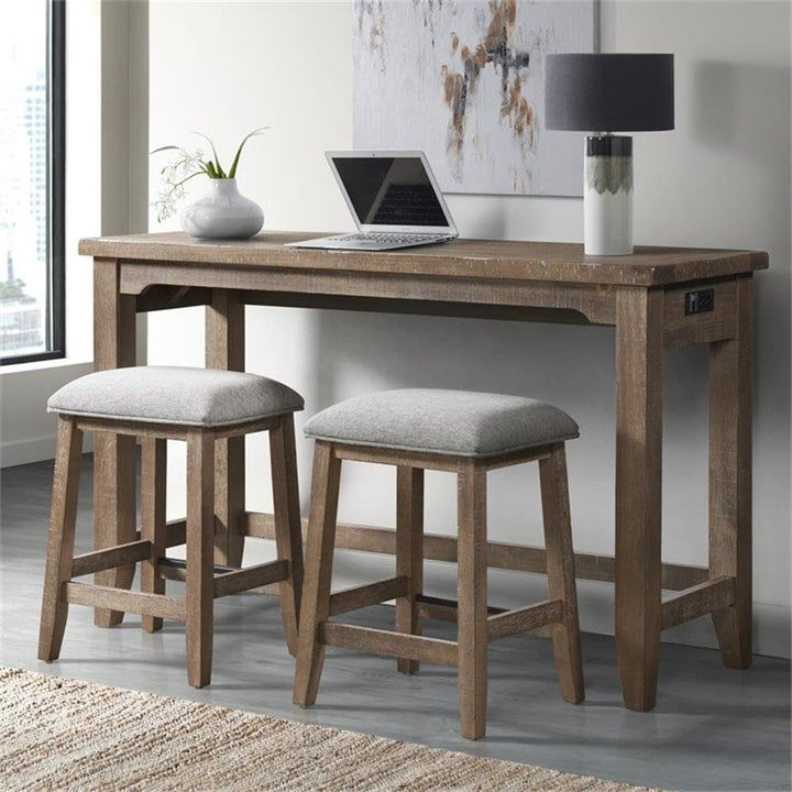 Intercon Highland Backless Bar Stool with Cushion Seat Set of 2 Sandwash