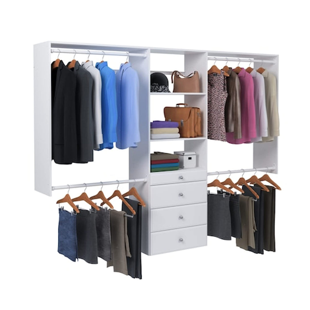 Easy Track OK7272 Deluxe Tower Closet Storage Wall Mounted Wardrobe Organizer