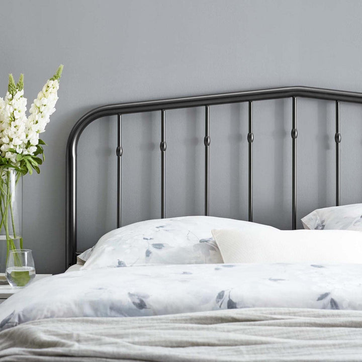 Modway Lennon Modern Farmhouse Metal Queen Headboard in Black