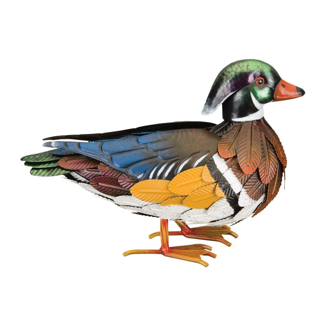 Wood Duck Male 13.25"x5.25"x9.25" Multi Color Metal