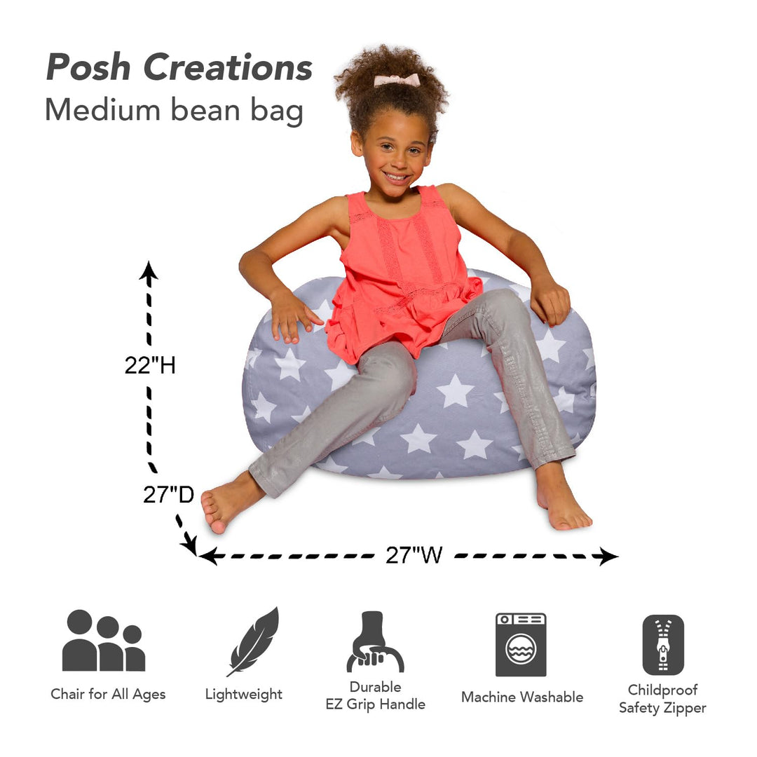 Kids Bean Bag Chair, Big Comfy Chair - Machine Washable Cover