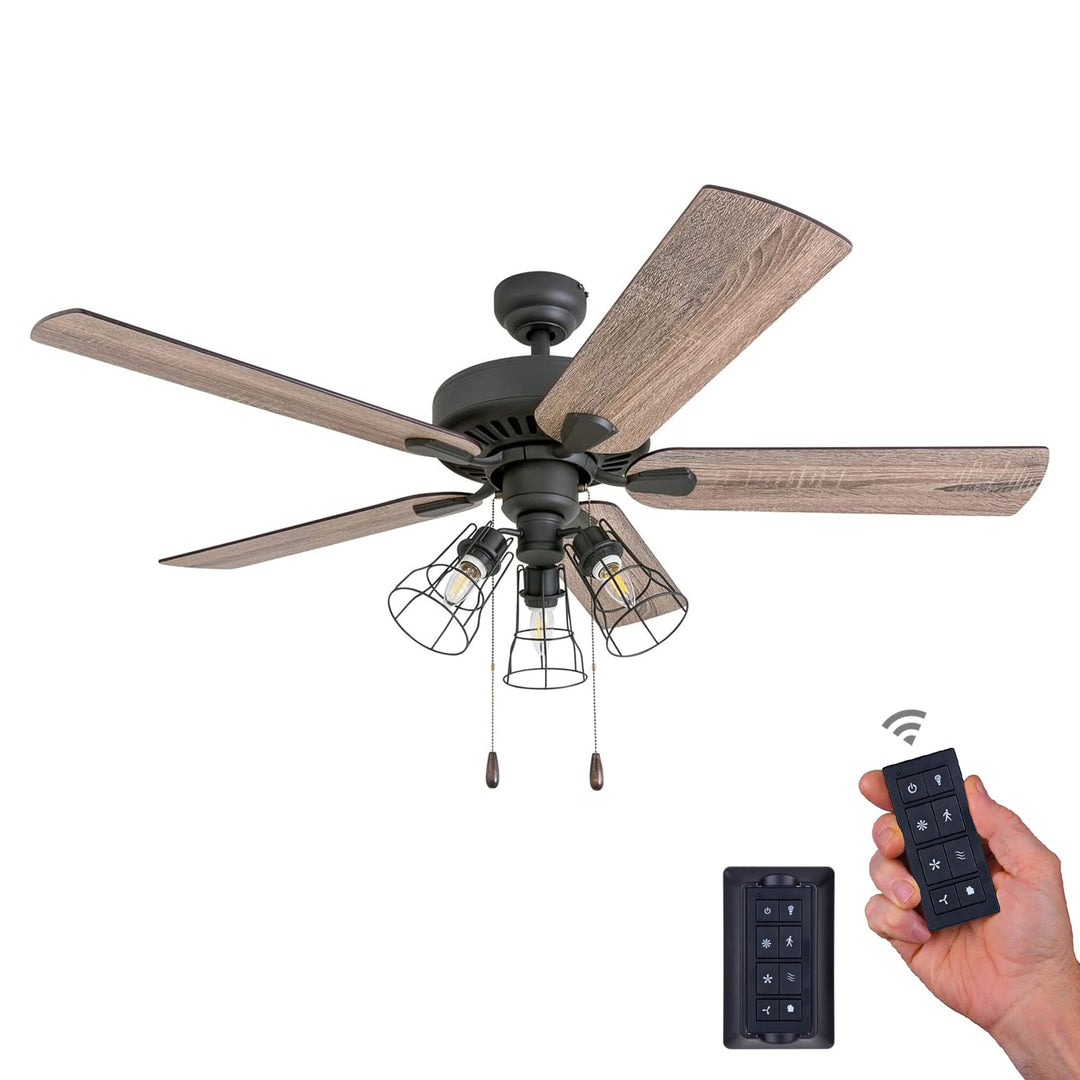 Prominence Home Inland Seas 52 Inch Industrial Style LED Ceiling Fan with