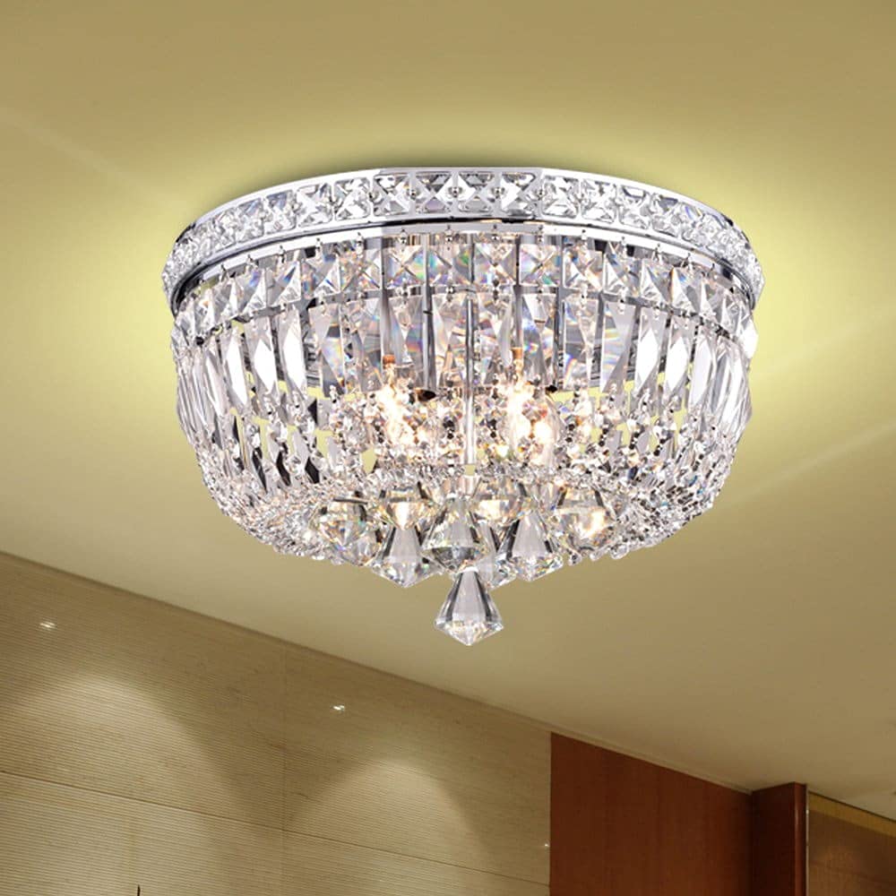 The Lighting Store Elisa 4-light Chrome and Crystal Flushmount Chandelier