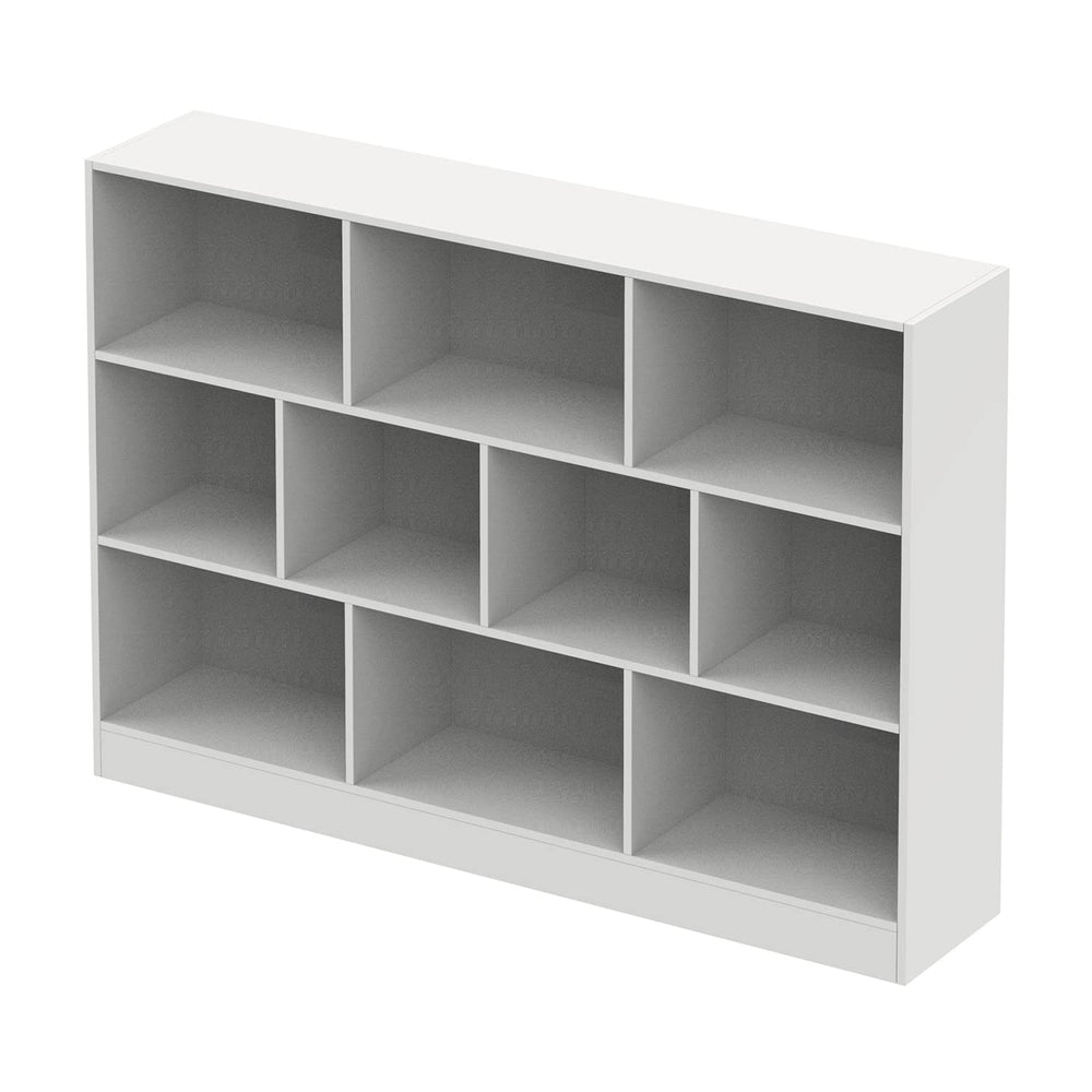 40.9'' H X 55.1'' W Geometric Bookcase Living Room Storage Bookshelf White - Diamond Home USA