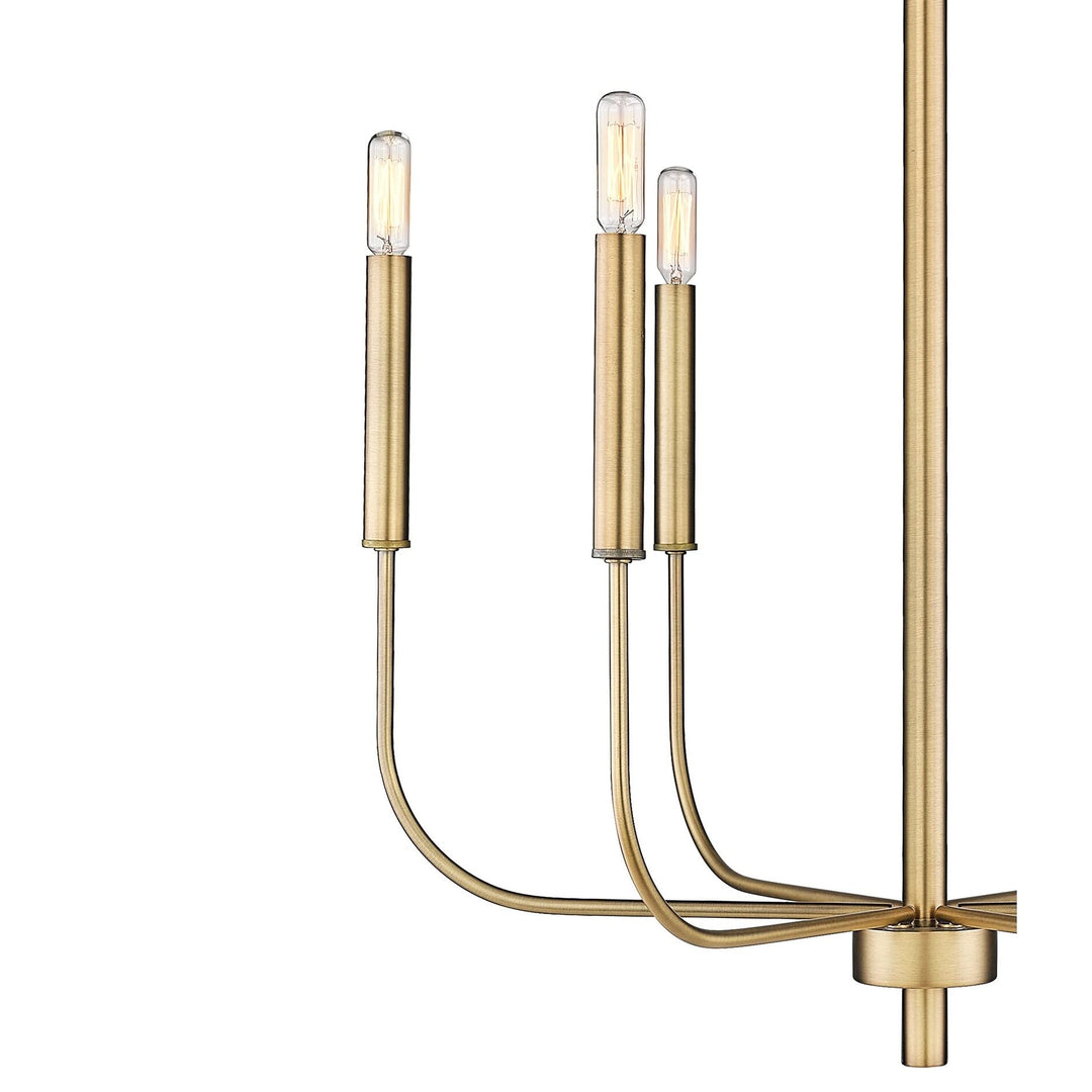 6 Light id Century odern 25" X Chandelier in Aged Brass etallic id-century - Diamond Home USA