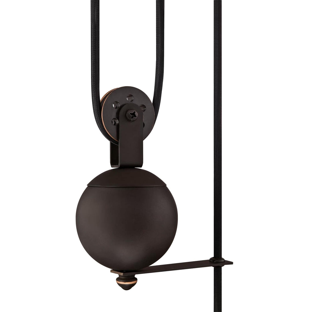 Iron Hill One-Light Indoor Pulley Oil Rubbed Bronze Finish with Highlights