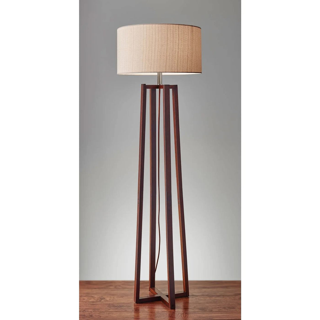 Adesso 1504-15 Quinn Floor Lamp 60 in 150 W Incandescent/CFL Walnut Birch Wood 1 - Diamond Home USA