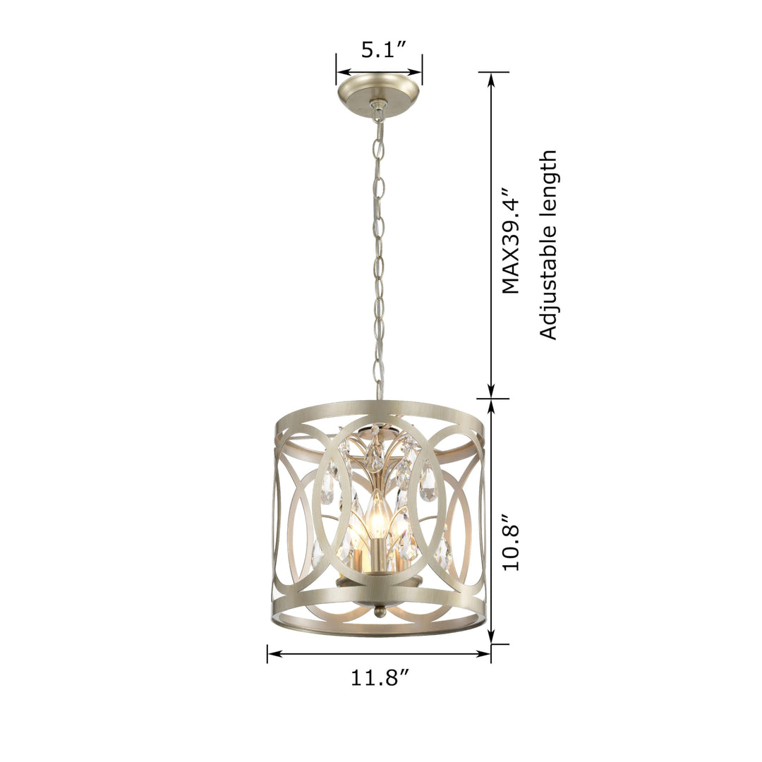 The Lighting Store Aurelia 3-light Light Gold with Bronze Metal Cage Drum