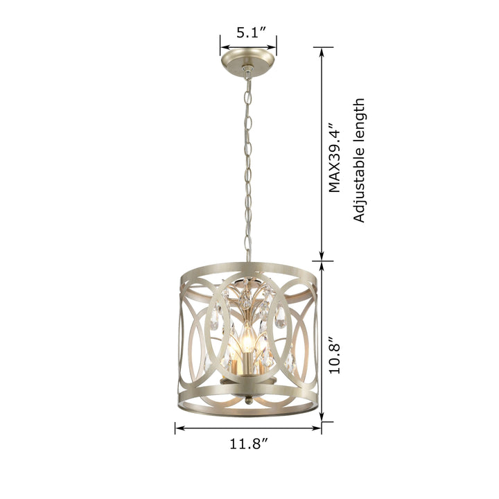 The Lighting Store Aurelia 3-light Light Gold with Bronze Metal Cage Drum