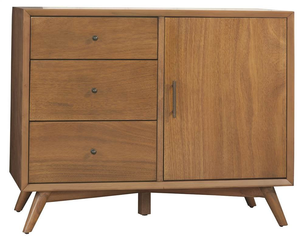 Alpine Furniture Flynn Mid Century Accent Cabinet 40" W x 19" D x 32" H Acorn