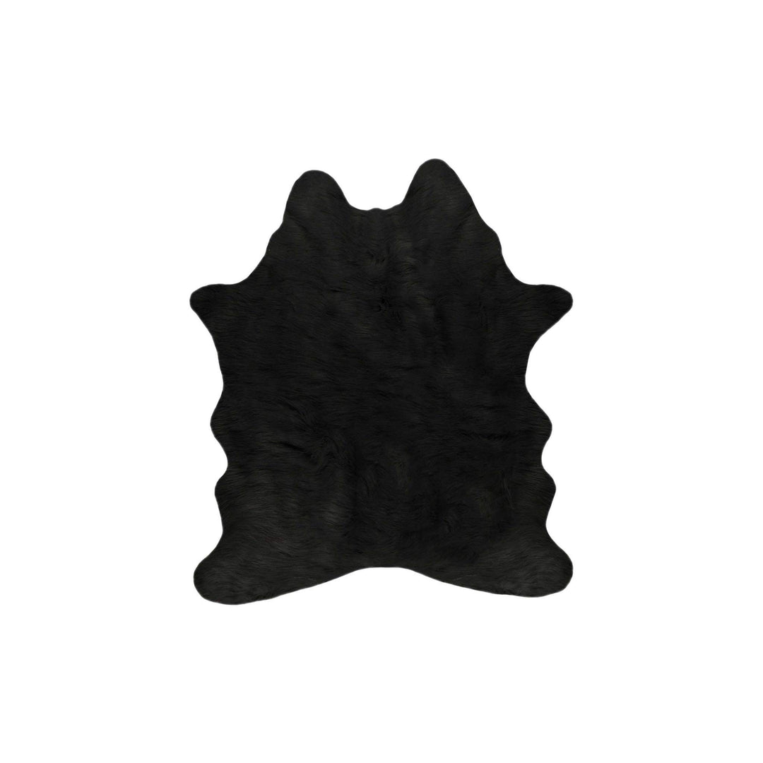 Cowhide Rug 4 X 5 Black 4' 5' Modern Contemporary Acrylic Latex Free