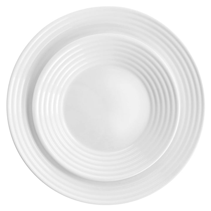 12 Piece Tempered Opal Glass Dinnerware Set White Solid Traditional Round - Diamond Home USA