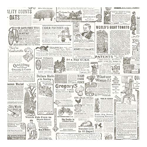 Underwood Taupe Vintage Newspaper Wallpaper 20.5 X Washable