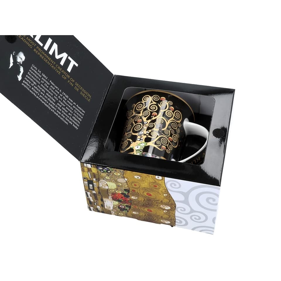 The Tree of Life G.Klimt Porcelain Mug in A Gift Box Multi Color Textured