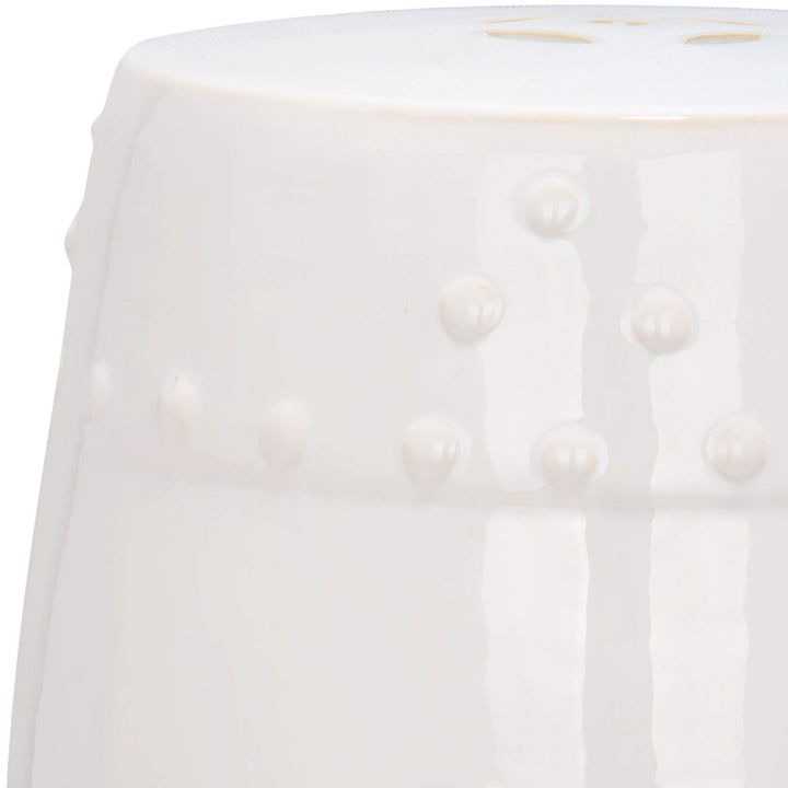 Paradise Treasures Ivory Cream Ceramic Garden Stool - 13" X 18" Cream Modern