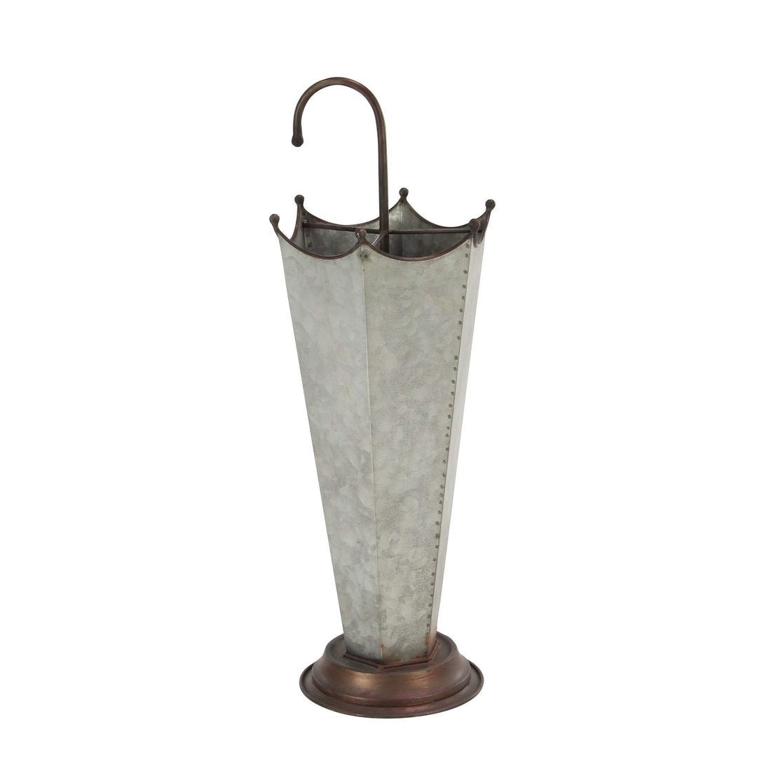 Farmhouse Galvanized Iron Umbrella Stand Grey Metal Antique