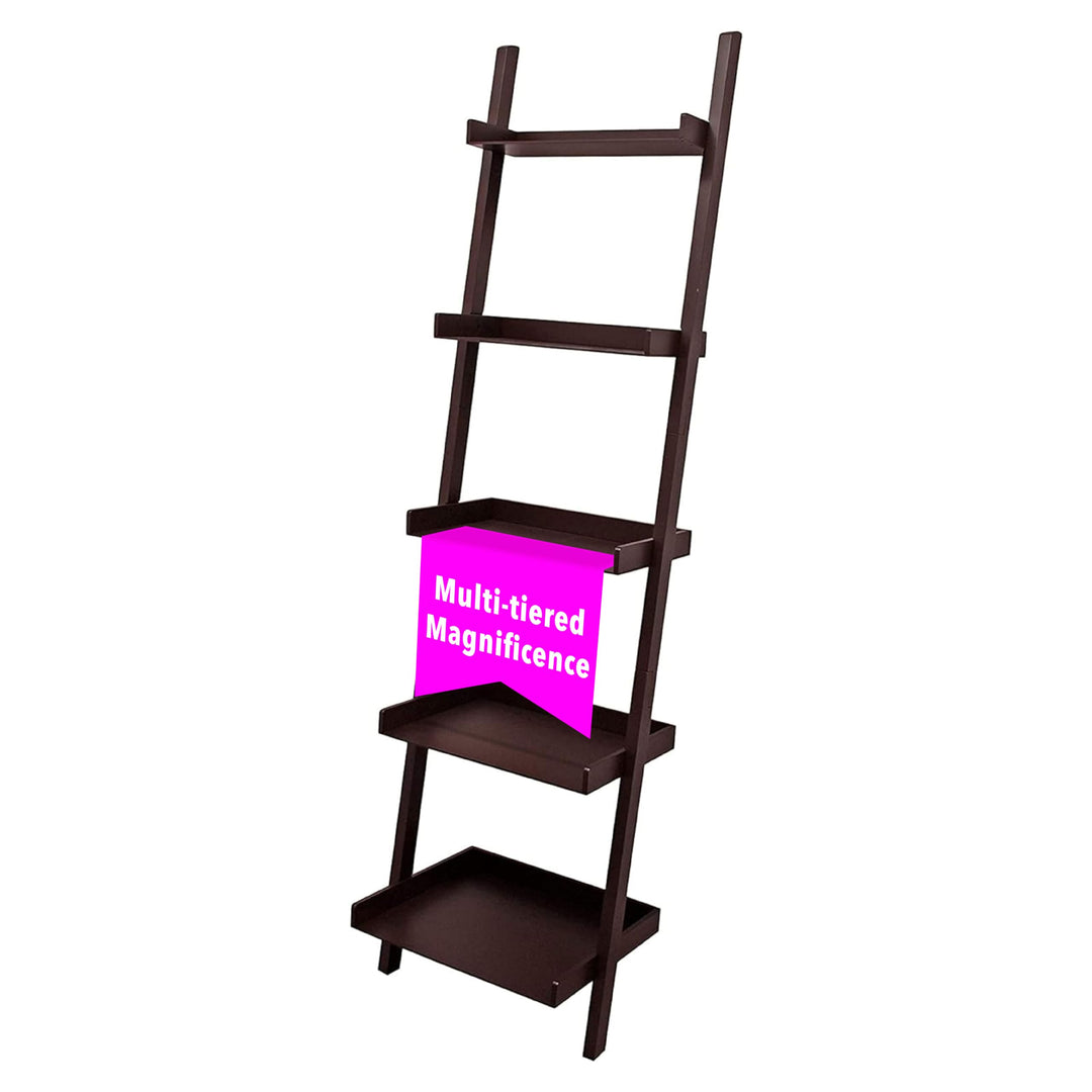 Kiera Grace Providence Hadfield 5 Tier Ladder Shelf Leaning Bookshelf Storage