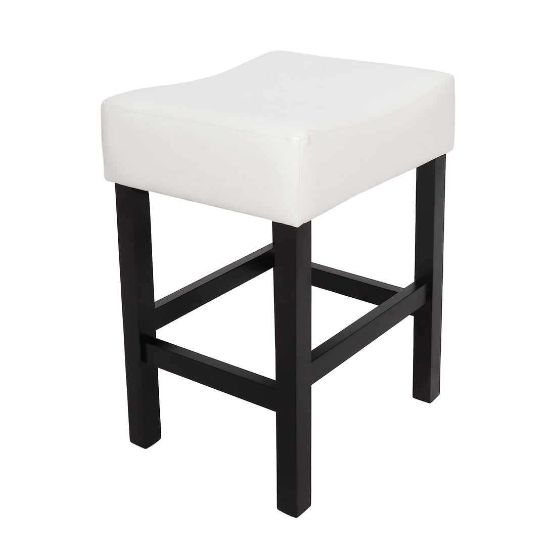 Christopher Knight Home Lopez Backless Leather Counter Stools 2-Pcs Set Ivory