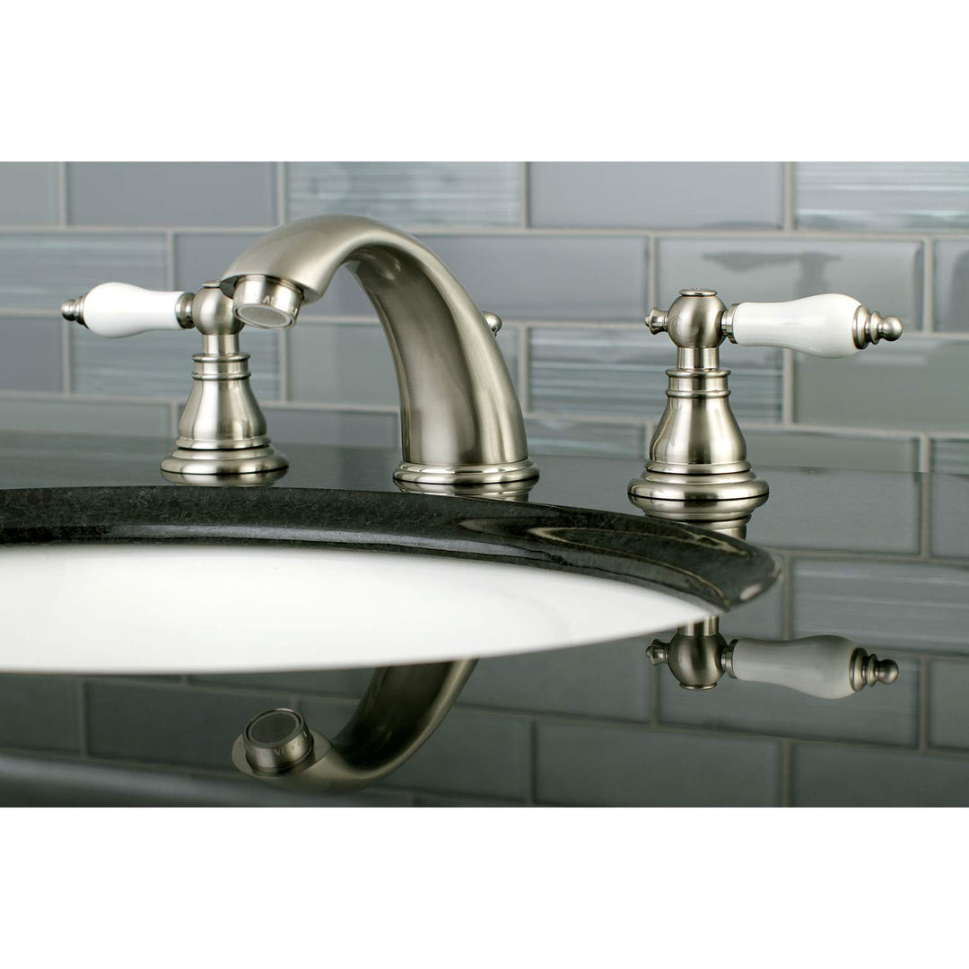 Kingston Brass KB968APL American Patriot Widespread Bathroom Faucet 5-3/4" Brushed Nickel