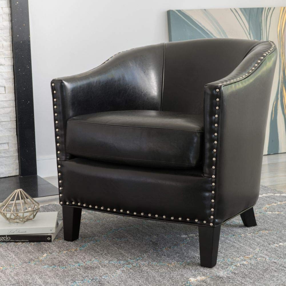 Christopher Knight Home Austin Leather Club Chair Black