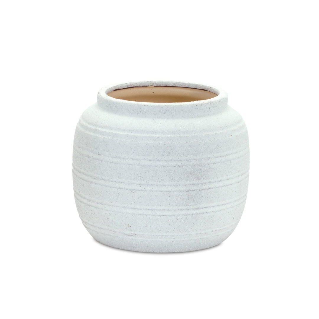 Terracotta Vase White Farmhouse Clay