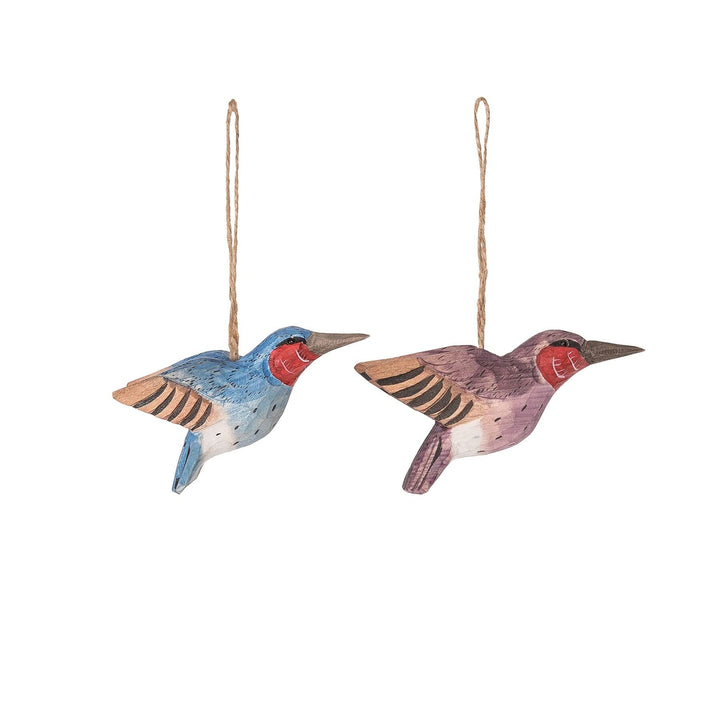 Hummingbird Ornaments Set of 3 3.82" X 2.87" 2.68" Multi Color Animals Synthetic