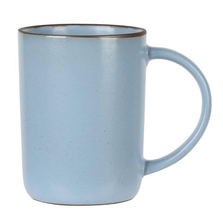 4 Piece 17 Ounce Terracotta Mug Set In Light Blue Solid Casual Square - Diamond Home USA