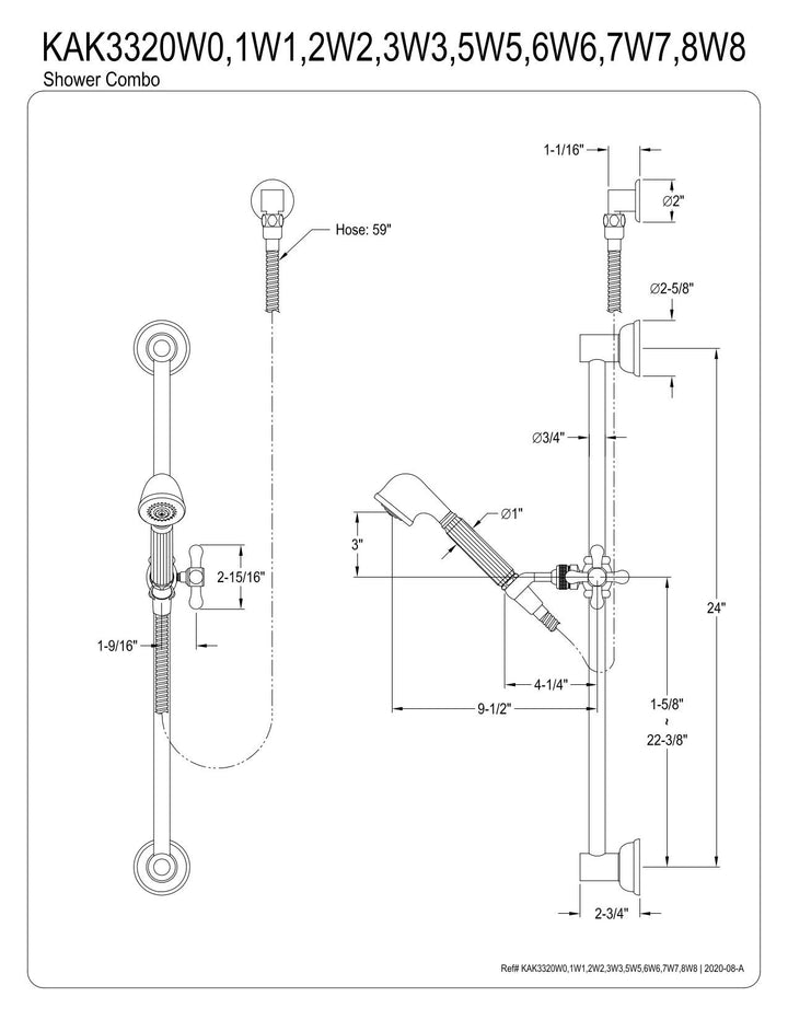 Kingston Brass KAK3327W7 Made to Match Shower Combo Brushed Brass